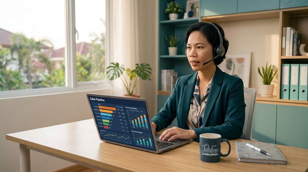 Lead generation virtual assistant managing a sales pipeline and booking appointments